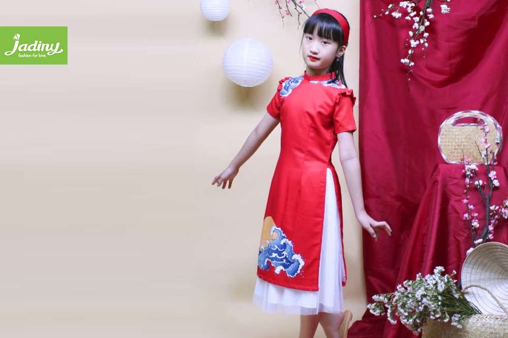 áo dài thiết kế cho bé gái