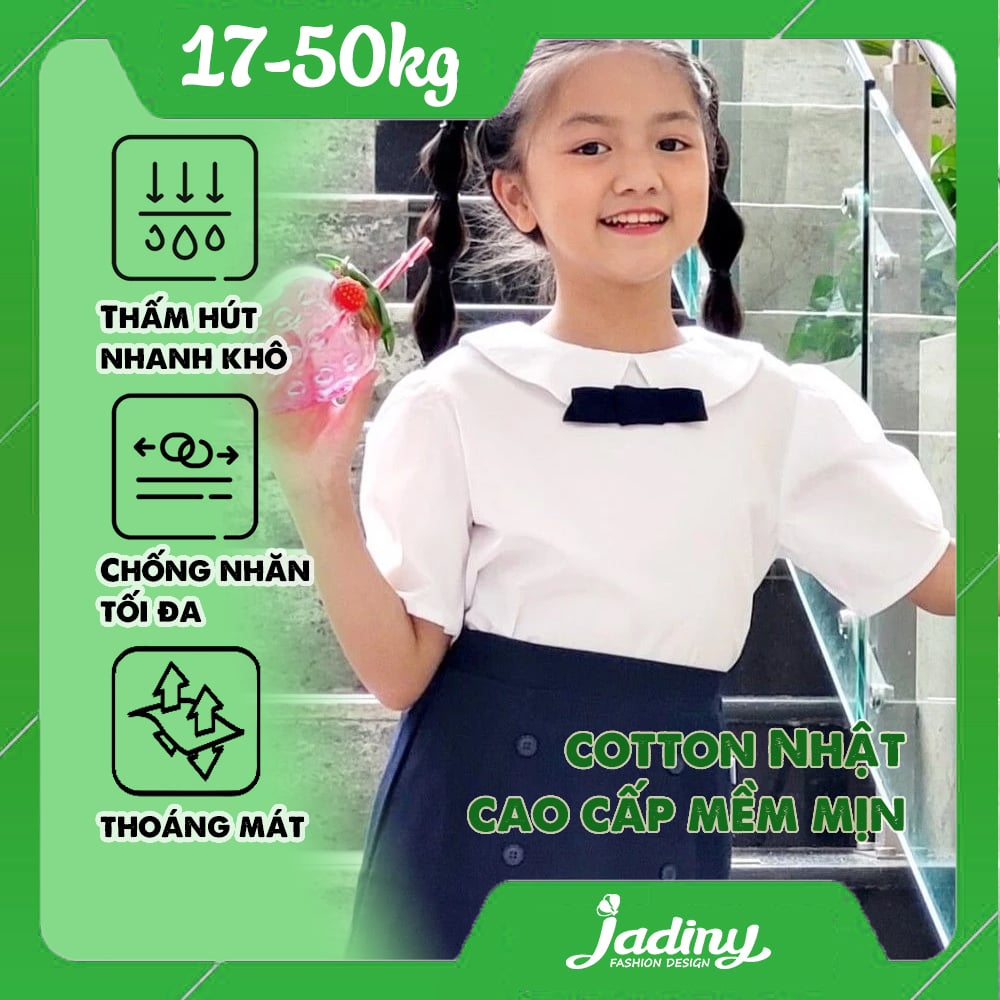 Áo sơ mi đồng phục học sinh nữ tay viền - DPG008