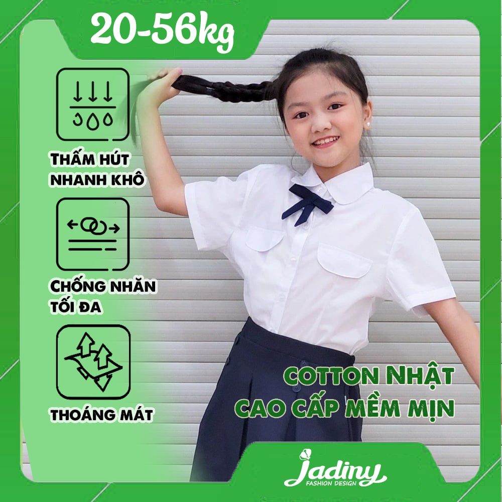 Áo sơ mi học sinh nữ có nắp túi - GDP020