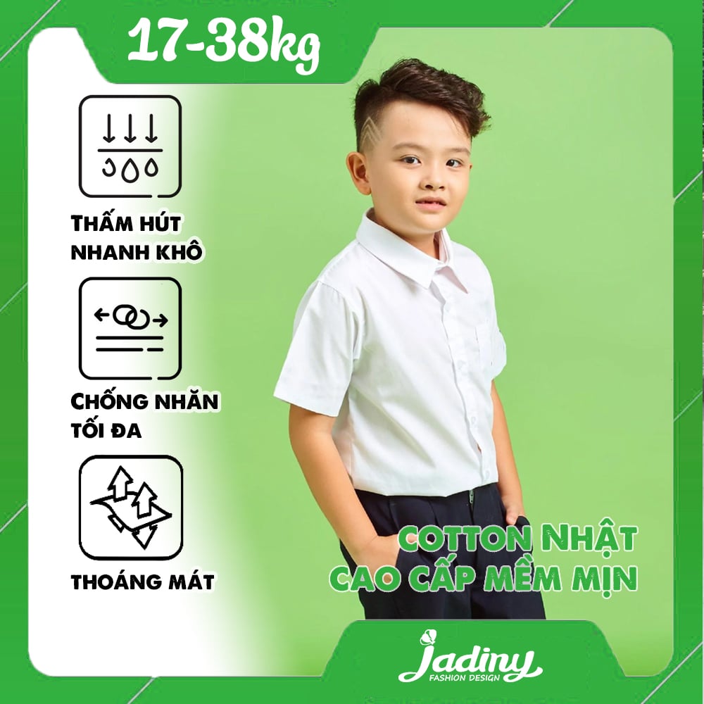 Áo sơ mi đồng phục học sinh nam túi bên màu kem - TDP027