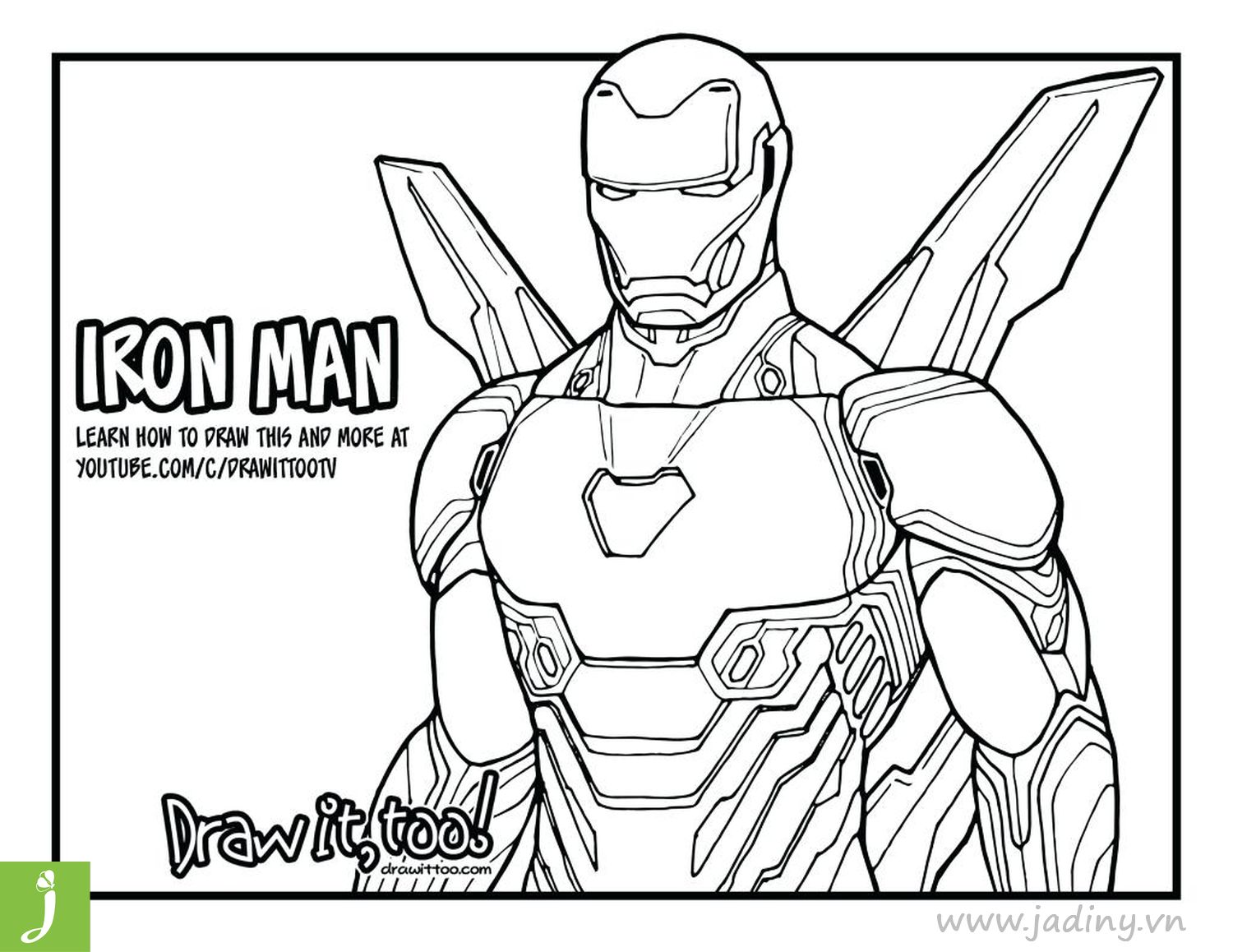 Download Tranh Tô Màu Ironman  Siêu Nhân Robot A4